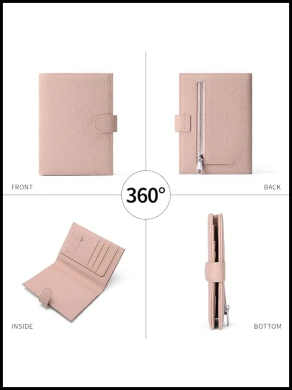 Genuine Leather RFID Blocking Passport Holder Travel Wallet with Card Slots